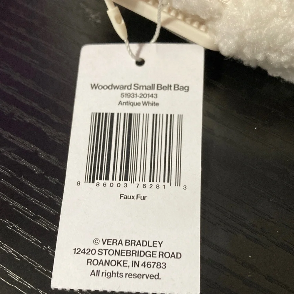 Vera‎ Bradley Women's Antique White Fleece Woodward Small Belt Bag